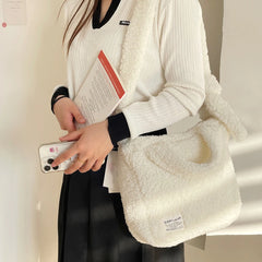 Plush Women Messenger Bag Milky Autumn Winter Casual Ladies Handbag