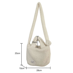 Plush Women Messenger Bag Milky Autumn Winter Casual Ladies Handbag