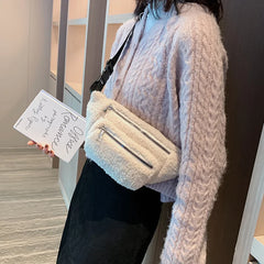 Plush Women's Solid Waist Bag
