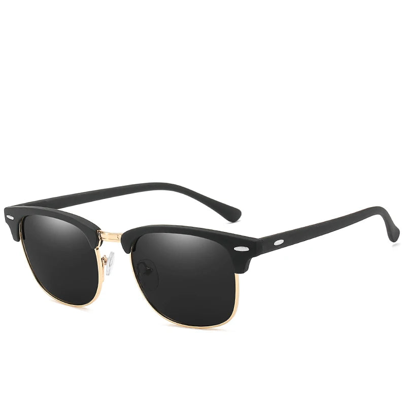 Vintage Half Frame Polarized Sunglasses Retro Sun Glasses