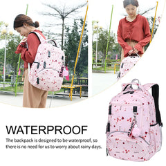Polyester Women Backpack Waterproof Multi-pocket Large Capacity School Bag