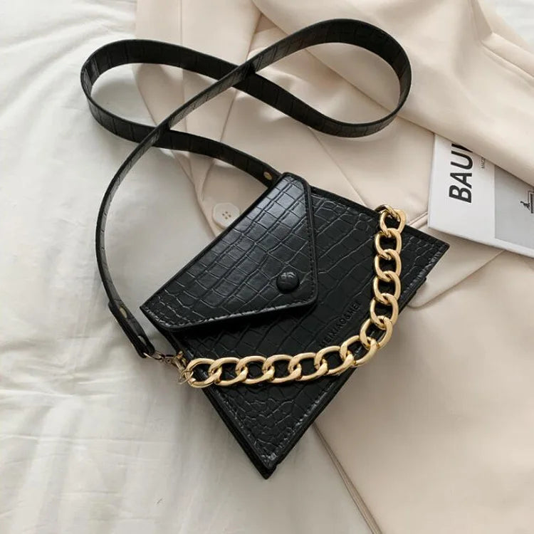 Women's Crossbody Bag Chain Strap Handbag PU Leather Messenger Bag