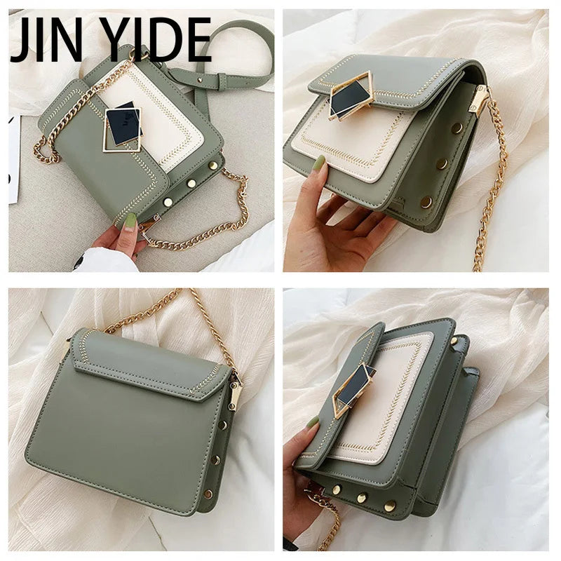 Women's Crossbody Bag Chain Strap Handbag PU Leather Messenger Bag