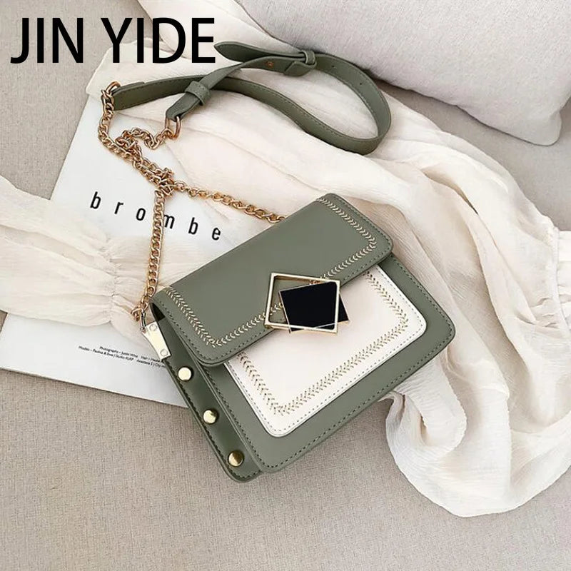 Women's Crossbody Bag Chain Strap Handbag PU Leather Messenger Bag