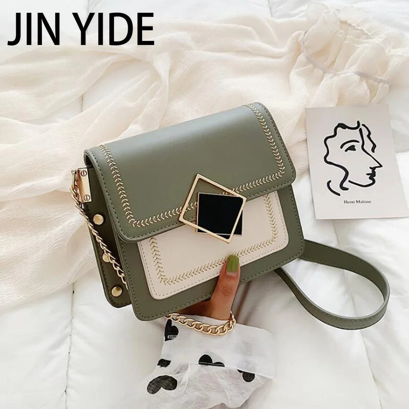 Women's Crossbody Bag Chain Strap Handbag PU Leather Messenger Bag