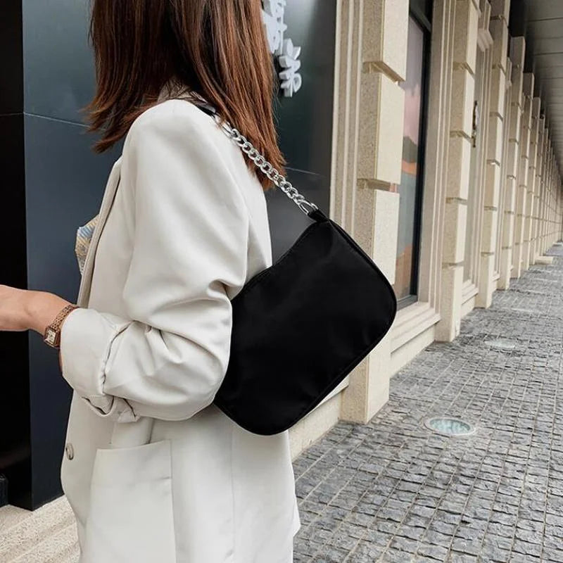 High Shoulder Bag Crossbody Chain Strap Underarm Bag