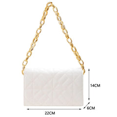 Geometric Pattern Shoulder Bags Small Women PU Leather Plain Messenger Bag