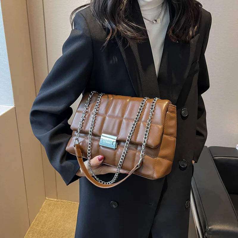 Women's Messenger Bag PU Leather Large Capacity Shoulder Handbag
