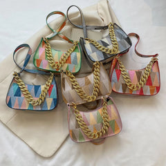 Versatile Women's Bag Shoulder Bags PU Leather Plaid Handbags