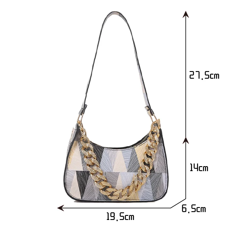 Versatile Women's Bag Shoulder Bags PU Leather Plaid Handbags
