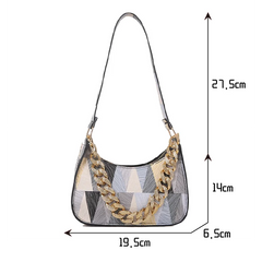 Versatile Women's Bag Shoulder Bags PU Leather Plaid Handbags