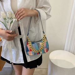 Versatile Women's Bag Shoulder Bags PU Leather Plaid Handbags