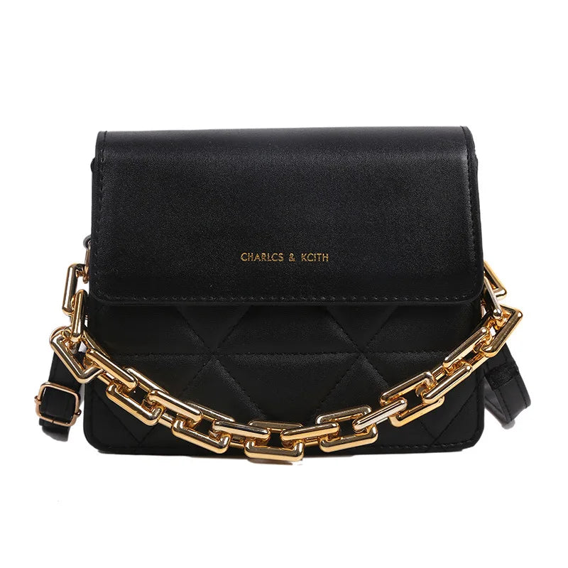 Embroidered Rhombus Chain Women's Shoulder Bag
