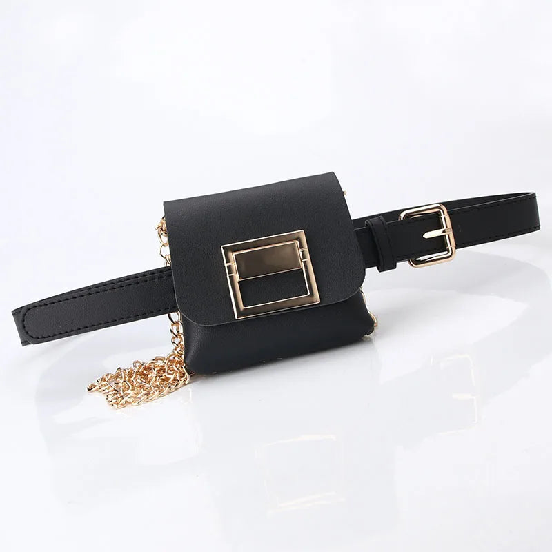 Women's Belt Chain Waist Bag Mini Messenger Bag