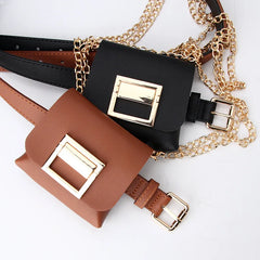 Women's Belt Chain Waist Bag Mini Messenger Bag