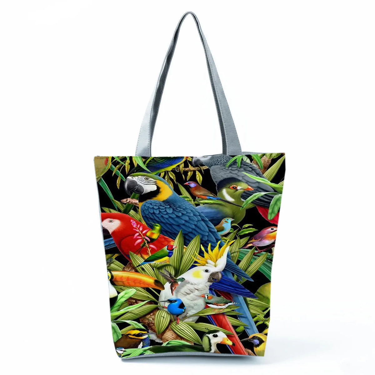Parrot Print Beach Shoulder Bag Women Tote Travel Handbag