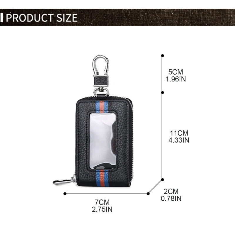 Car Key Fob Case Holder Organizer Zipper Wallet for Men