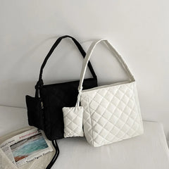 Portable Cotton Padded Handbag with Mini Bag