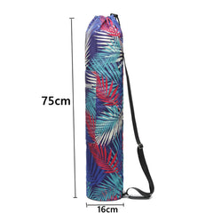 Drawstring Printed Canvas Gym Fitness Yoga Mat Carry Pouch Shoulder Bag