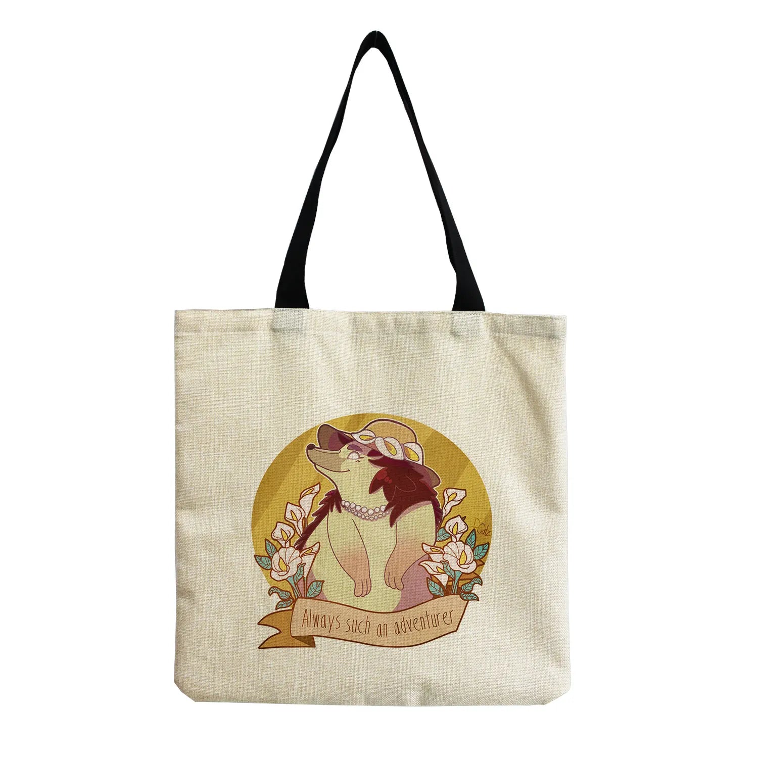 Eco Friendly Beach Bag Hedgehog Print Summer Shoulder Bag