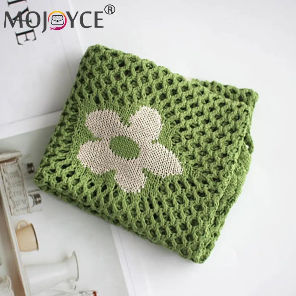 Portable Flower Printing Shoulder Shopping Mesh Net Bag