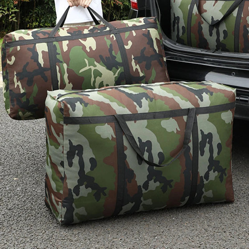 Portable Green Camouflage Bag Folding Travel Bags Nylon Waterproof