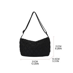 Portable Lattice Pattern Shopping Bag Large Capacity