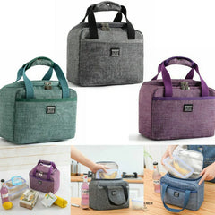 Portable Lunch Bag Thermal Insulated Lunch Box Tote Cooler Handbag Bento Pouch
