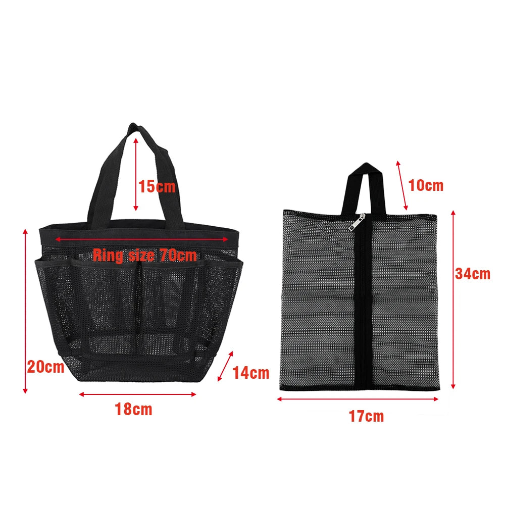 Portable Mesh Storage Bag Transparent Foldable Large Capacity Shoe Bag