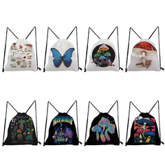 Portable Backpack for Students Shoes Storage Drawstring Pocket High Casual