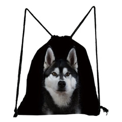 Animal Drawstring Pocket Printed High Casual Backpacks for Students