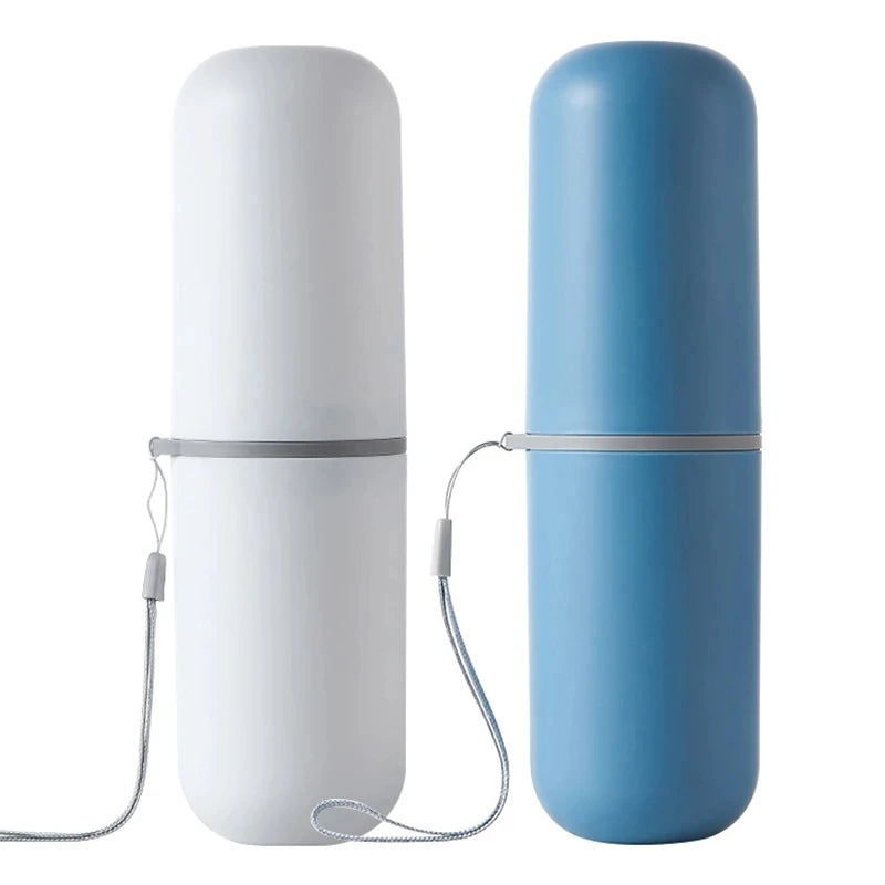 Portable Toothbrush Toothpaste Storage Box Holder with Cup Storage