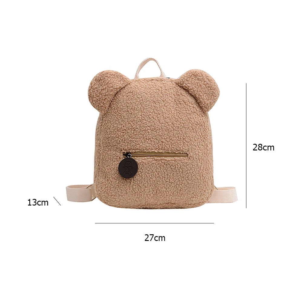 Portable Lamb Fleece Women's Backpack