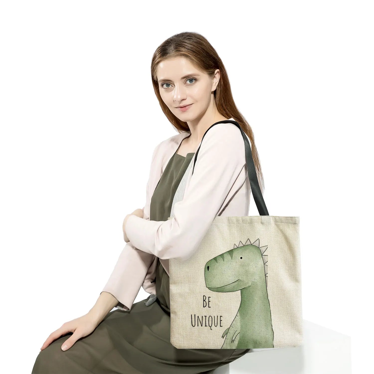 Portable Travel Women Shoulder Bag Animal Print Shopping Bag Elephant Fox