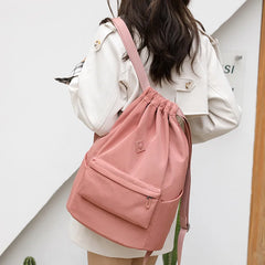 Portable Women Drawstring Backpack Lightweight Waterproof Daypack