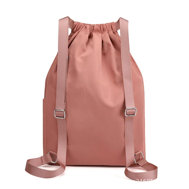 Portable Women Drawstring Backpack Lightweight Waterproof Daypack