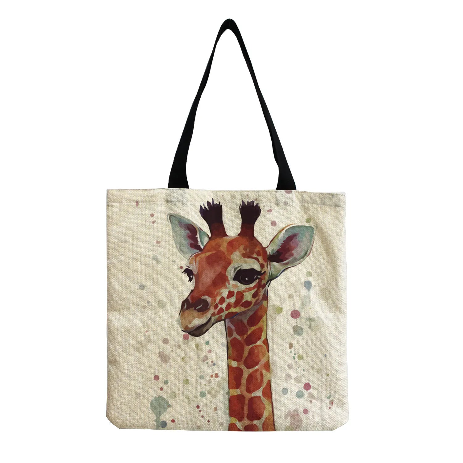 Portable Women Eco Friendly Bag Giraffe Printed High Capacity