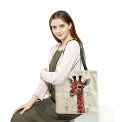 Portable Women Eco Friendly Bag Giraffe Printed High Capacity