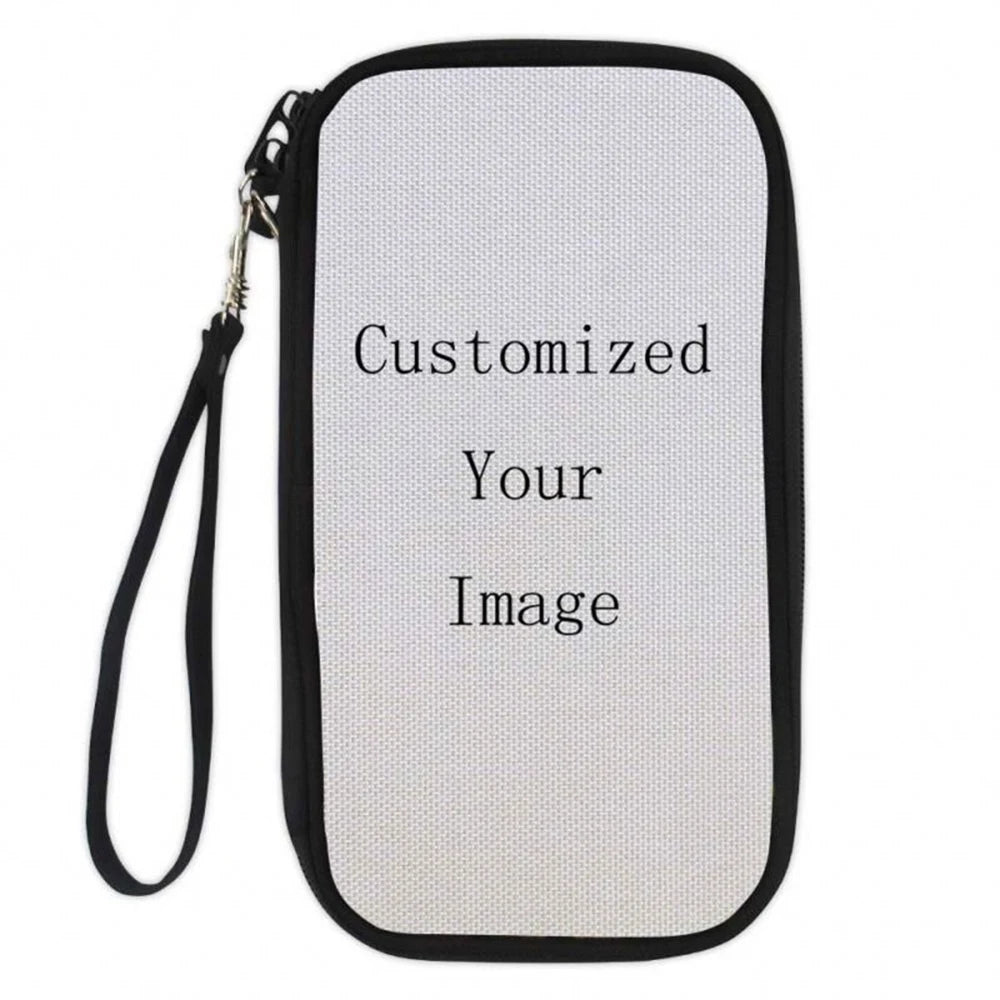 Family Travel Passport Holder Zipper Peacock Feather