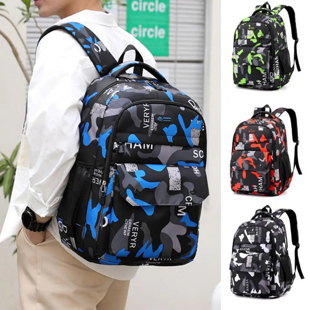 Camouflage Tear Resistant Unisex Backpack School Bag