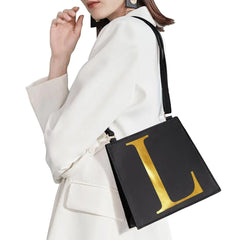 Golden Letters Initial Name Pattern Messenger Bag