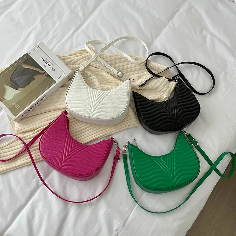 Soft Leather Rhombus Shoulder Bag for Women