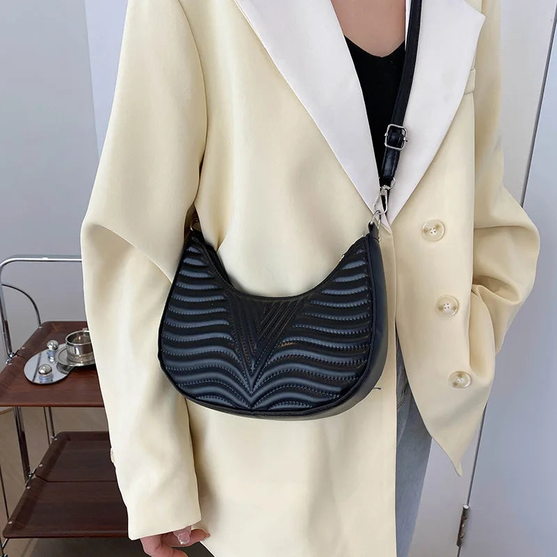 Soft Leather Rhombus Shoulder Bag for Women