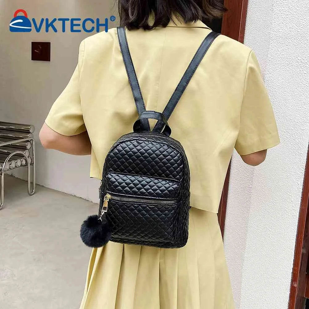 Preppy Style Women Lattice PU Leather Backpack