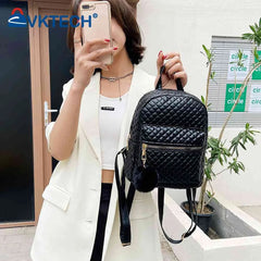 Preppy Style Women Lattice PU Leather Backpack