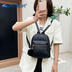 Preppy Style Women Lattice PU Leather Backpack