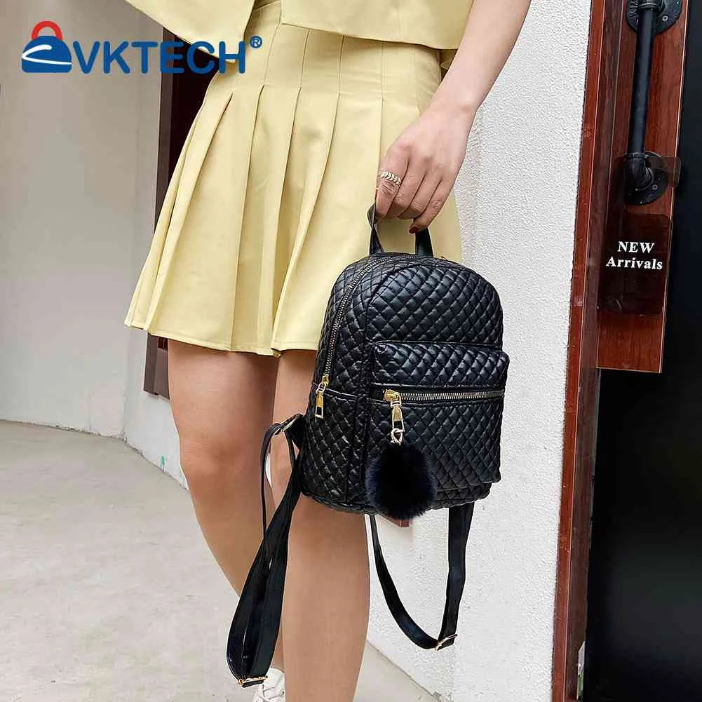 Preppy Style Women Lattice PU Leather Backpack