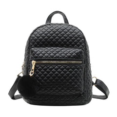 Preppy Style Lattice Pattern PU Leather Knapsack