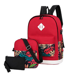 Preppy Style Nylon Letter Crossbody Bag Women Waterproof Backpack Set