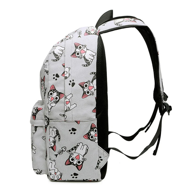 Kids Cartoon Cat Unicorn School Backpack for Girls